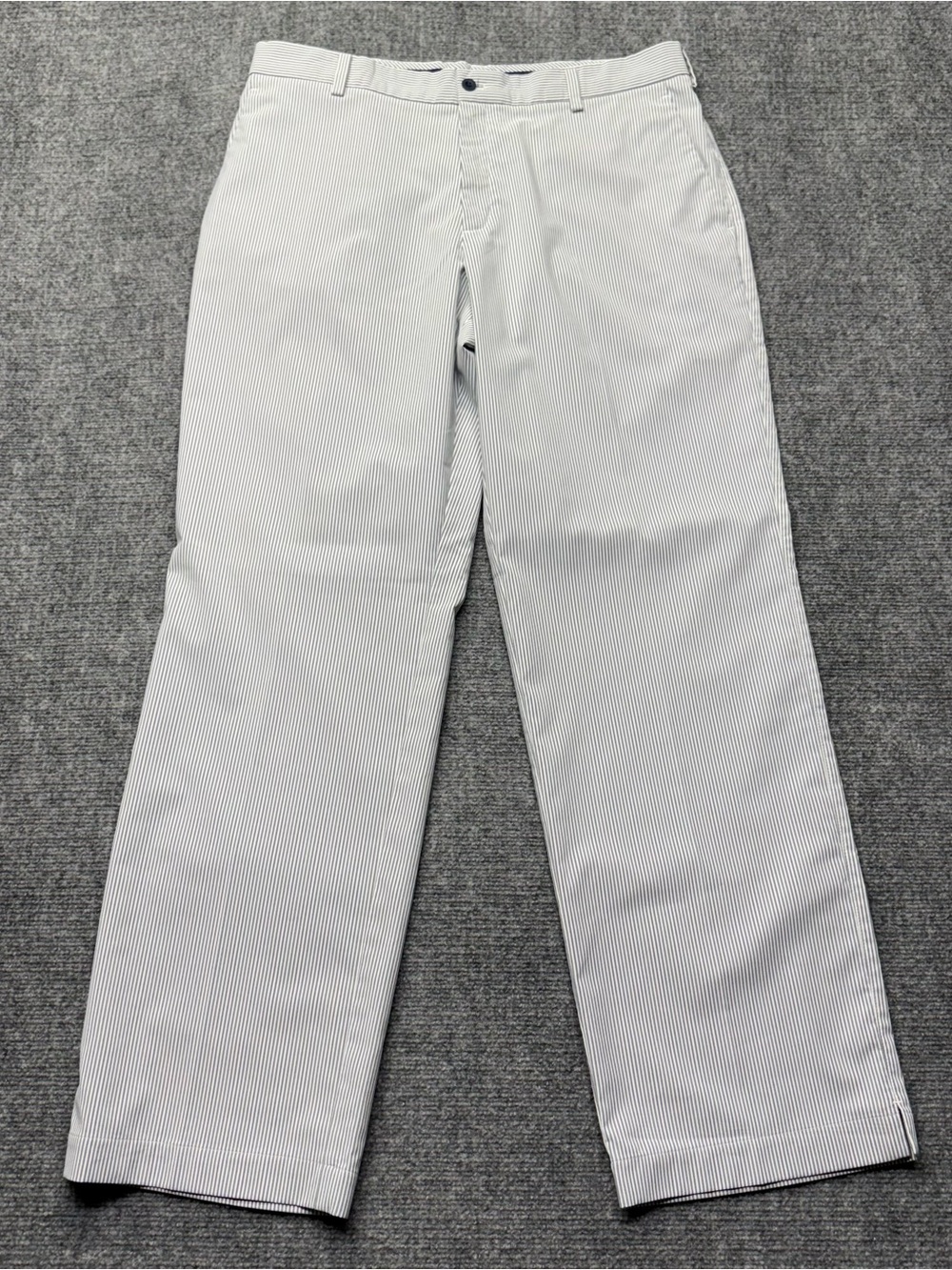 Nike Golf Pant Mens 35x32 Gray Dri-Fit Tour Seersucker Stripe 433251-419 Coastal